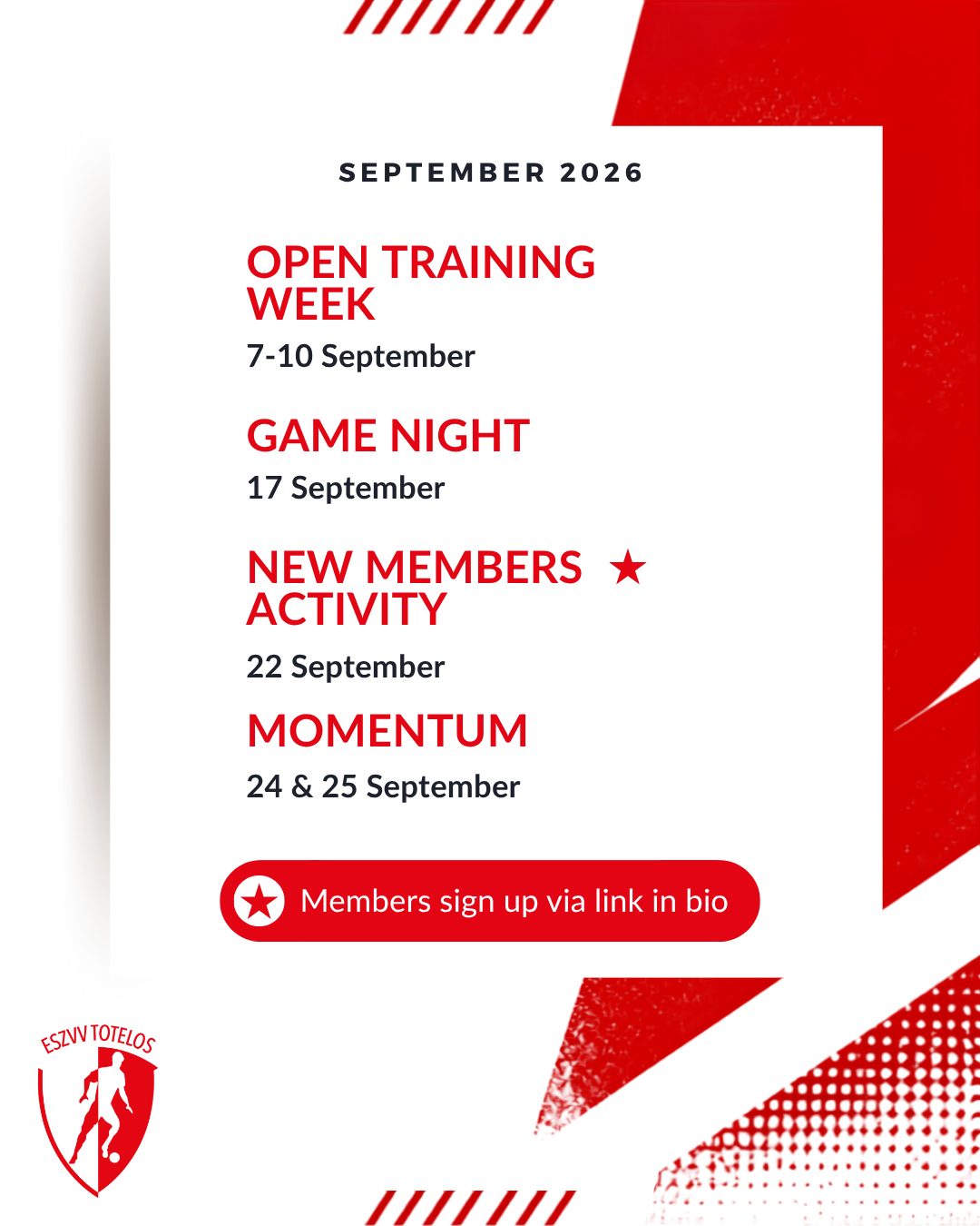 Activiteitenkalender September