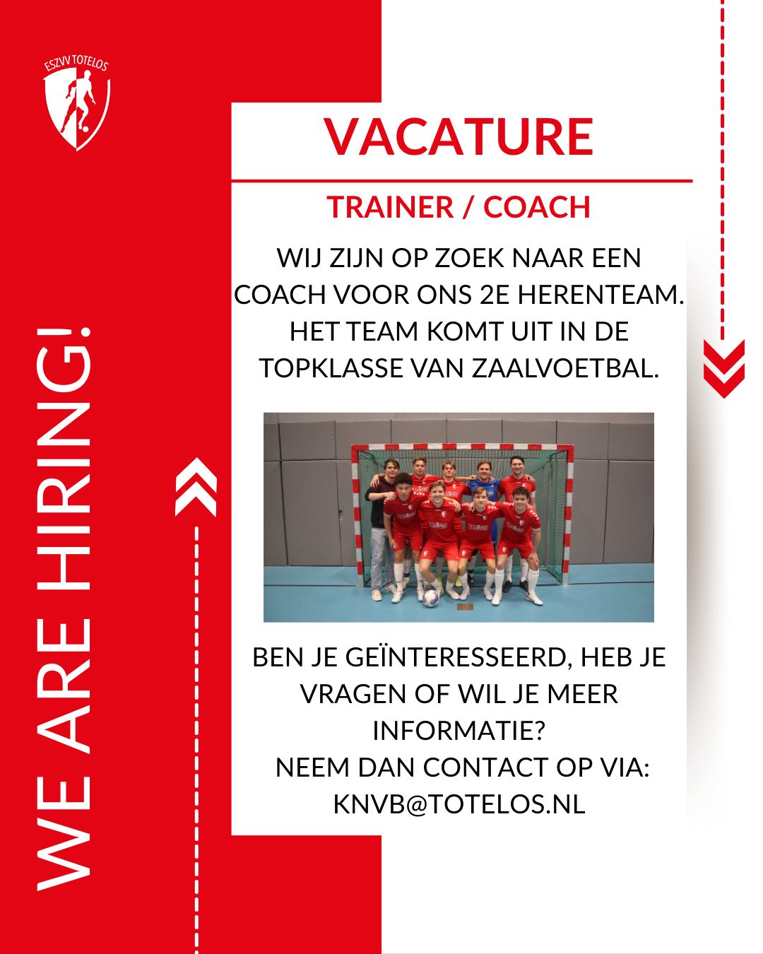 ⚽Wij zoeken een Futsal Coach / Trainer! ⚽